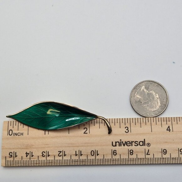 David Anderson 925 Sterling Silver Norway Green Enamel Boho Cottage Fairy Brooch - Picture 4 of 14